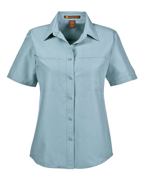 Harriton Women's Key West Short Sleeve Performance Staff Shirt