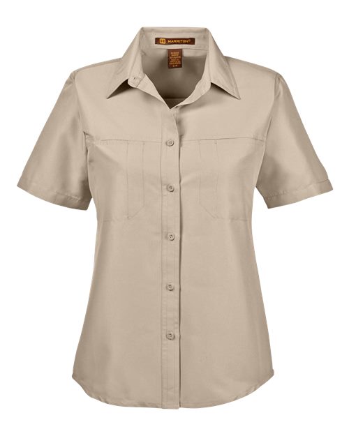 Harriton Women's Key West Short Sleeve Performance Staff Shirt