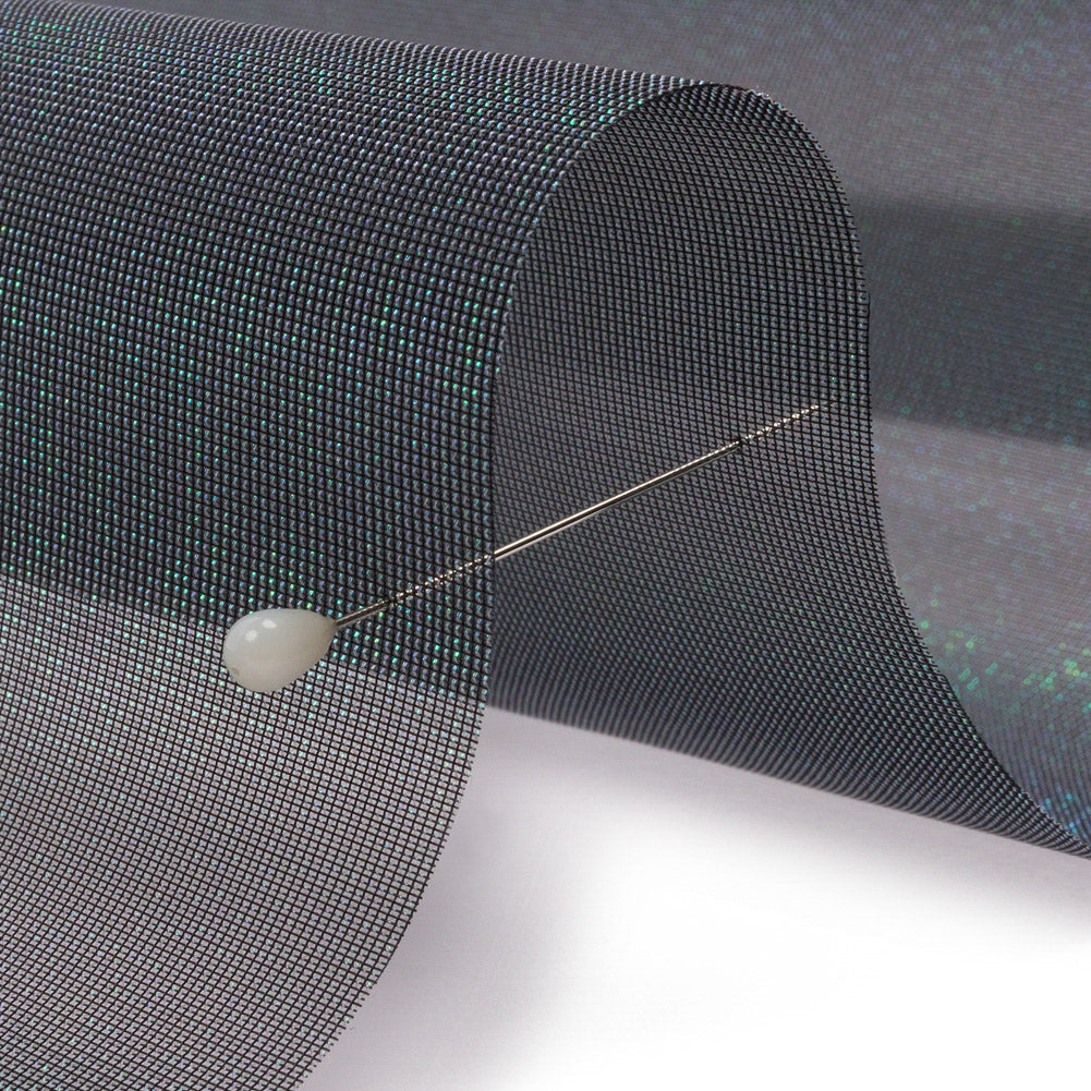 Stiff Polyester Organdy - Black Sparkle - Rhiannon Collection
