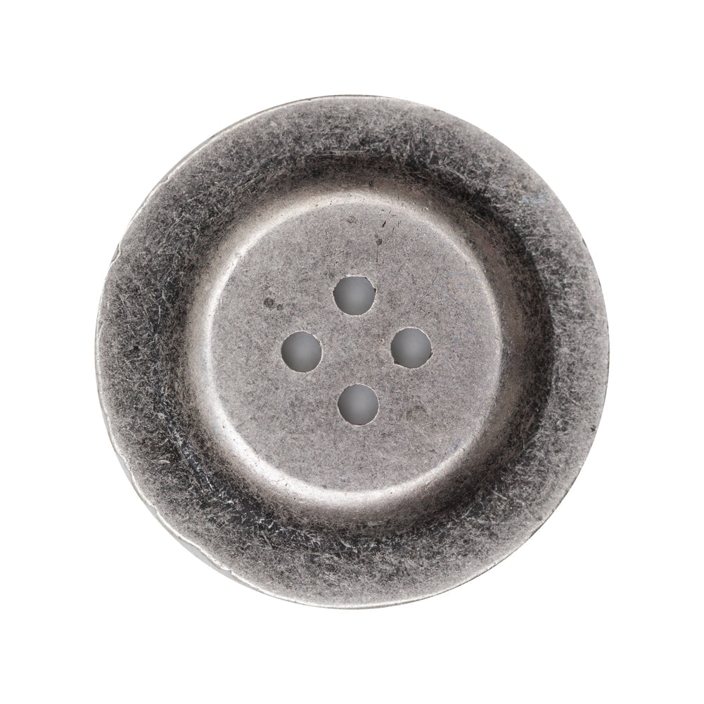 Italian Antique Silver Ornate Metal Zamac Button - 44L/28mm