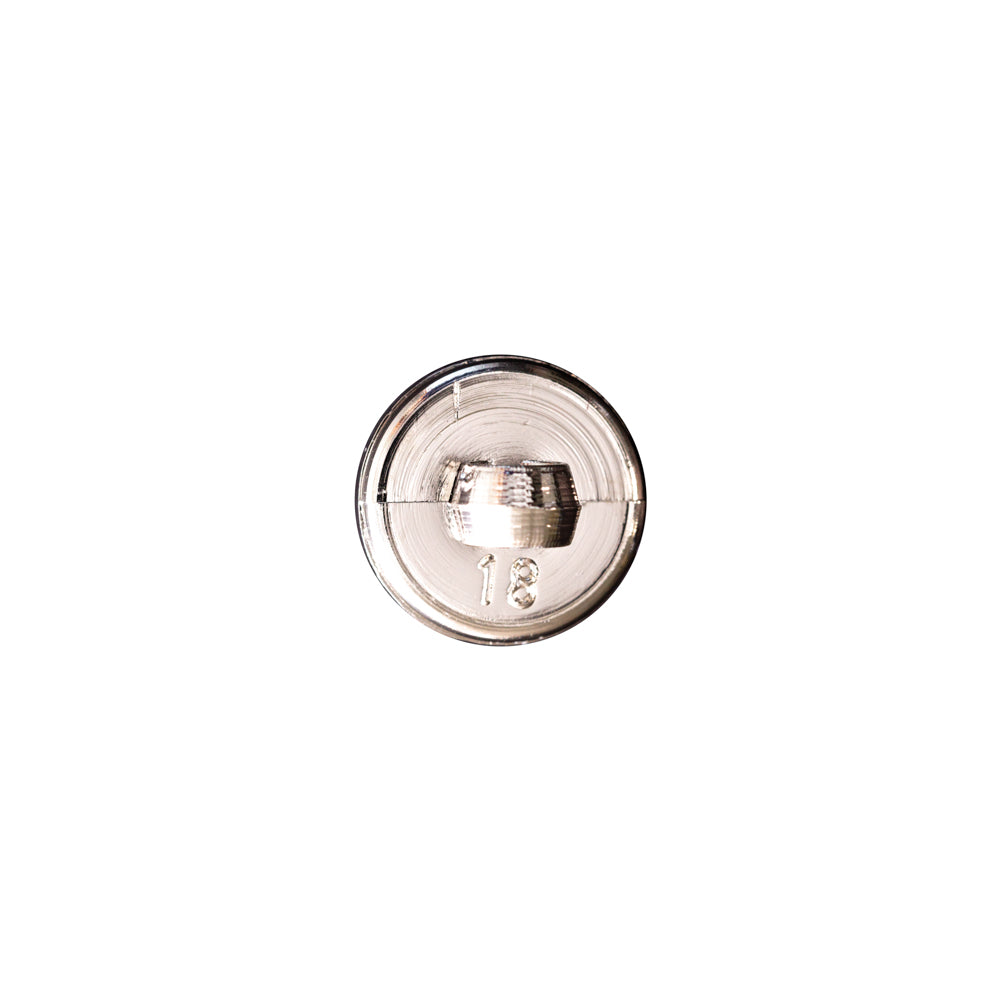 Italian Silver Domed Plastic Shank-Back Button - 18L/11.5mm