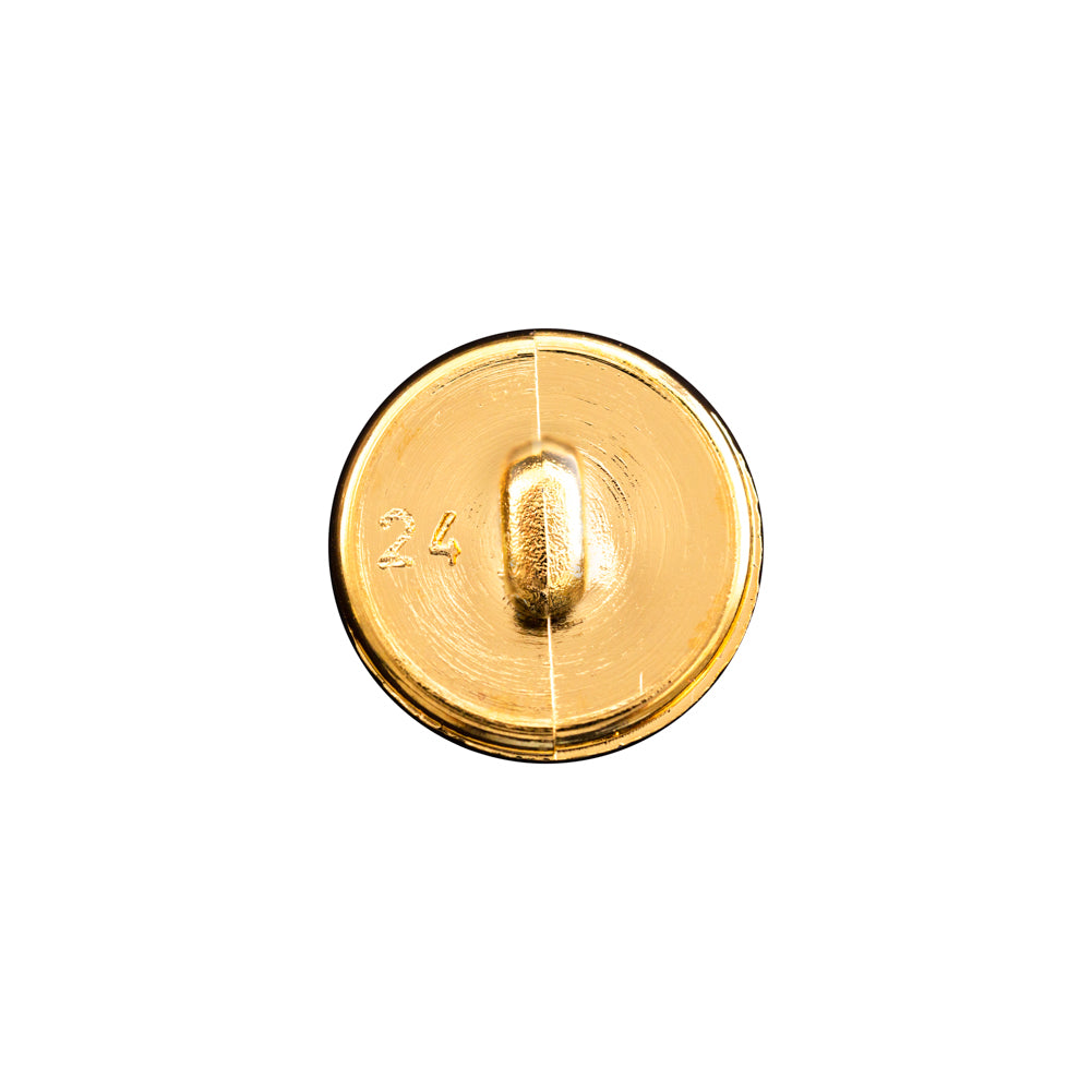 Italian Gold Domed Plastic Shank-Back Button - 24L/15mm