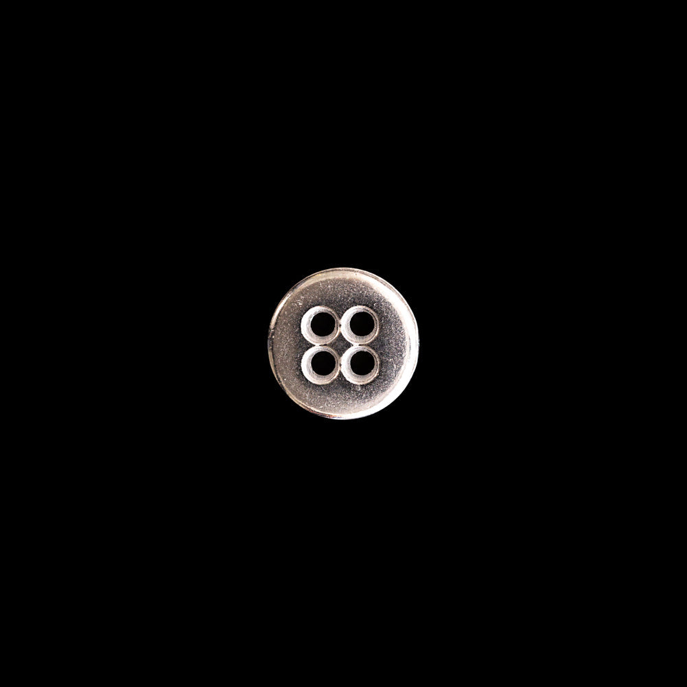 Italian Silver Metal 4-Hole Button - 14L/9mm