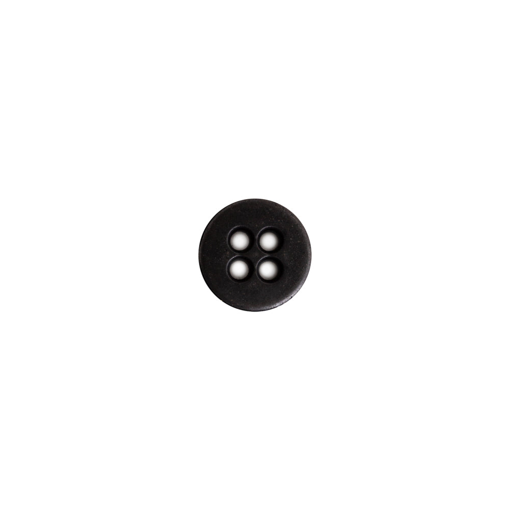 Italian Black Metal 4-Hole Button - 14L/9mm