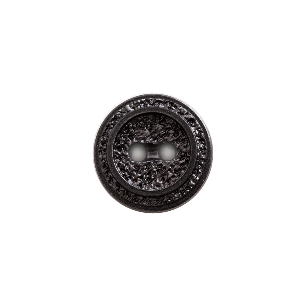 Italian Black Gravel 2-Hole Button - 24L/15mm