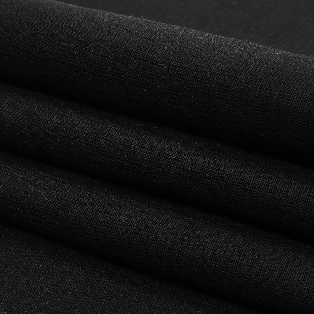 Black Heavyweight Linen Woven