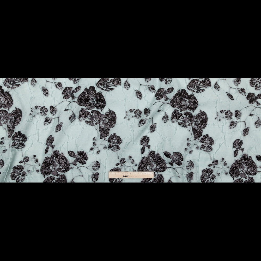 Metallic Black and Quarry Rosy Luxury Brocade