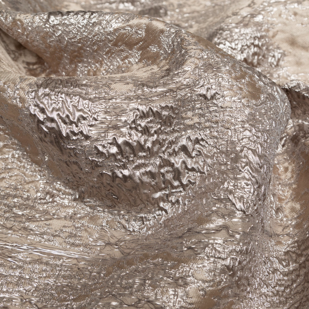 Metallic Golden Egg and Moonlight Abstract Luxury Brocade