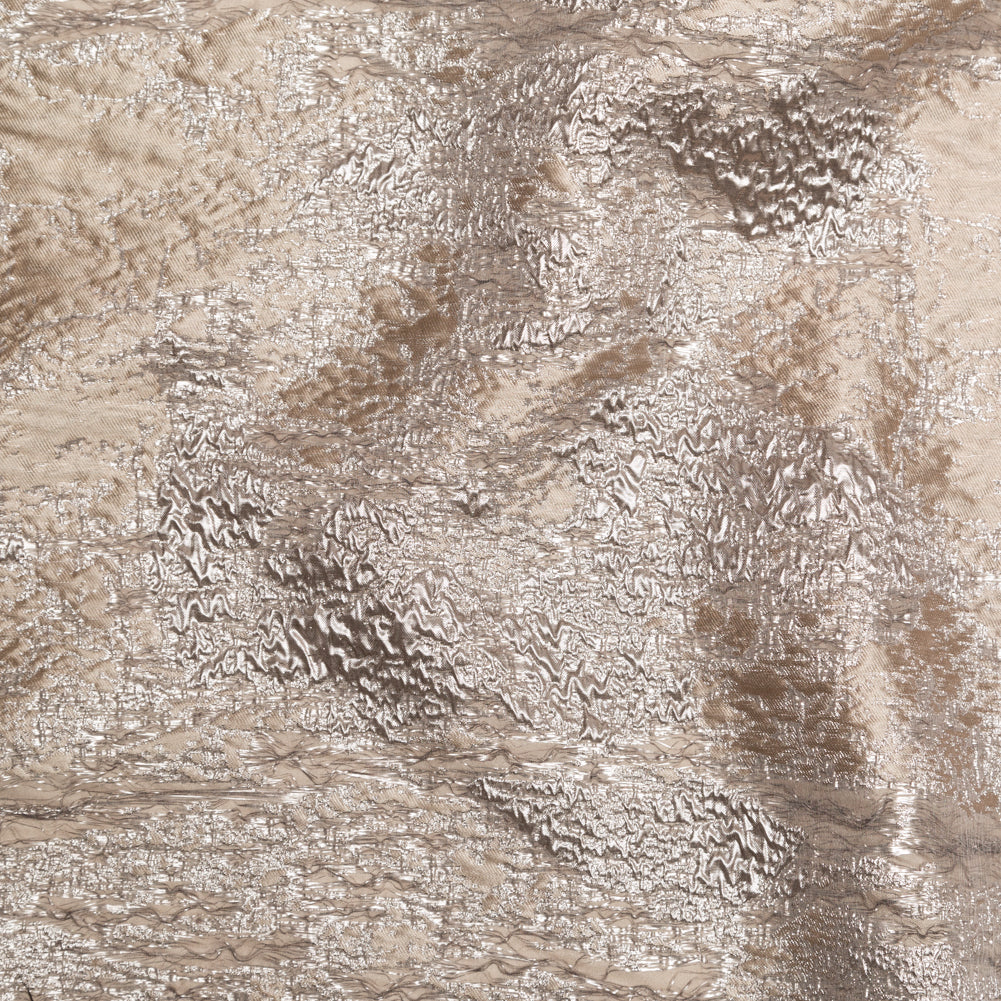 Metallic Golden Egg and Moonlight Abstract Luxury Brocade
