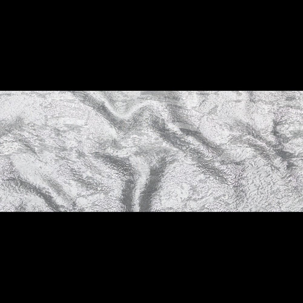 Metallic Matte Silver Abstract Luxury Brocade