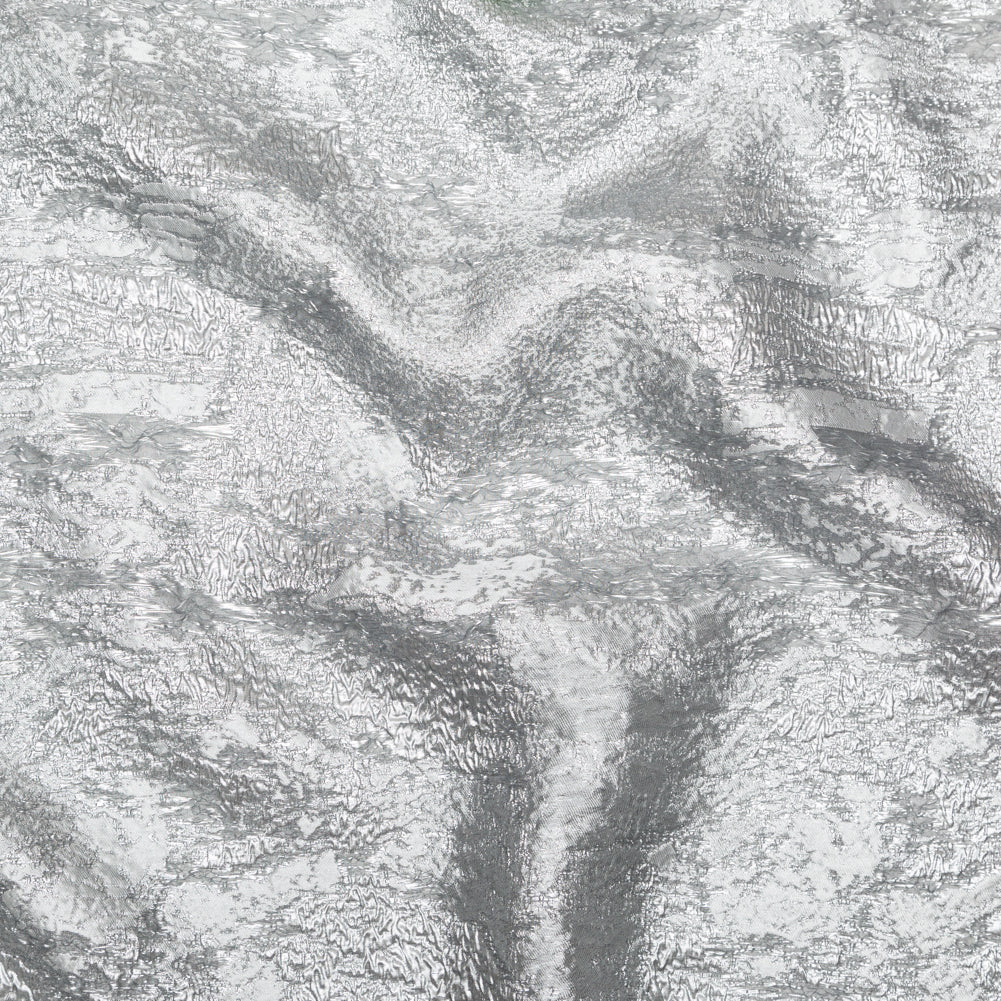 Metallic Matte Silver Abstract Luxury Brocade