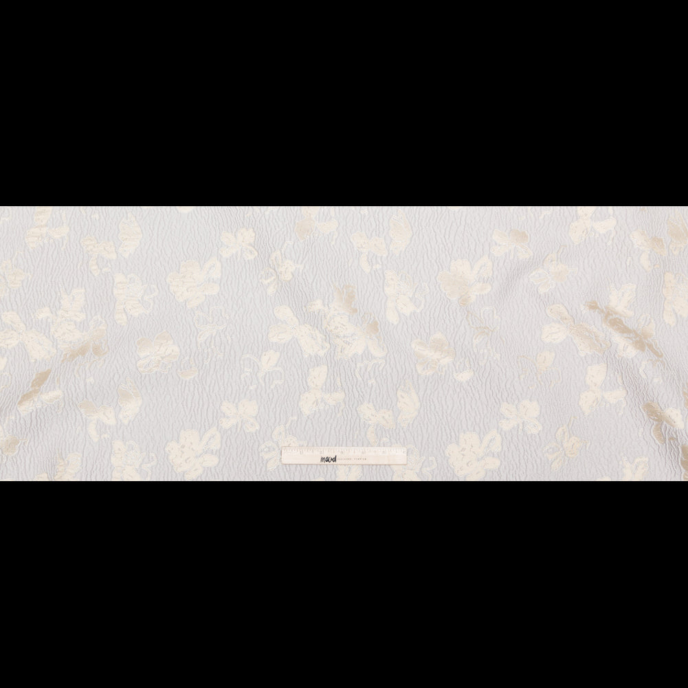 Metallic Aloe Wash and White Sand Floral Luxury Brocade