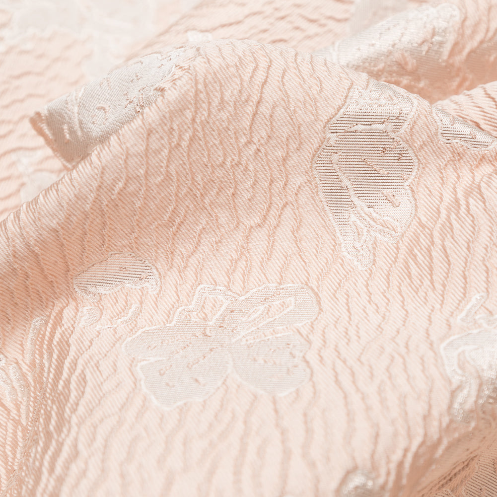 Metallic Dusty Pink and Linen Floral Luxury Brocade