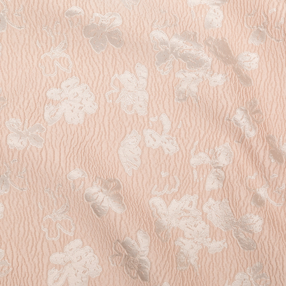 Metallic Dusty Pink and Linen Floral Luxury Brocade