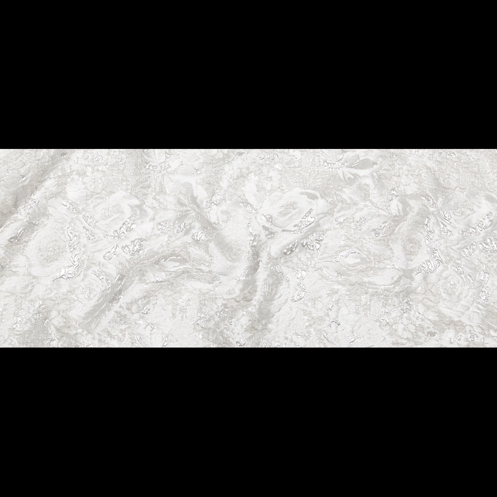 Metallic Silver and Drizzle Rosy Luxury Brocade