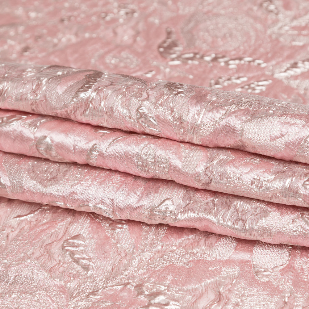 Metallic Pink Dogwood and Pink Icing Rosy Luxury Brocade