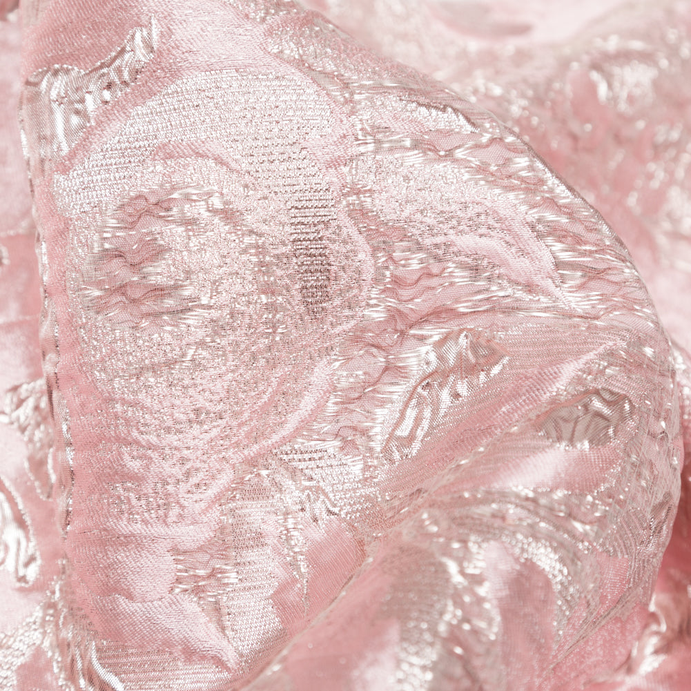Metallic Pink Dogwood and Pink Icing Rosy Luxury Brocade