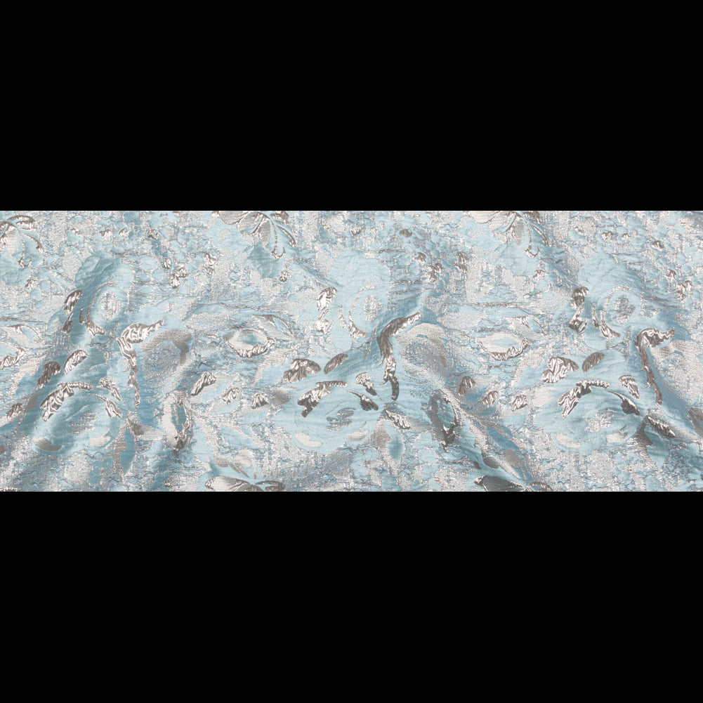 Metallic Zinc and Tourmaline Rosy Luxury Brocade