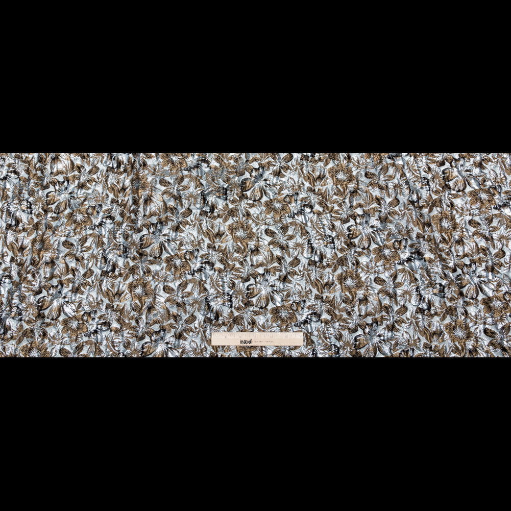 Metallic Quarry and Kangaroo Floral Luxury Brocade