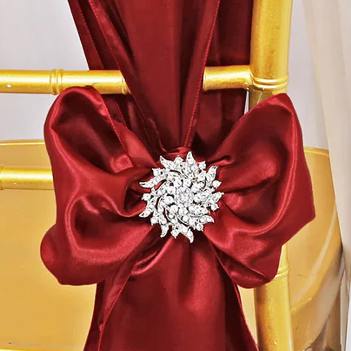 10 Pieces Apple Red Satin Chair Sashes 8"x108" Bold Event Accent