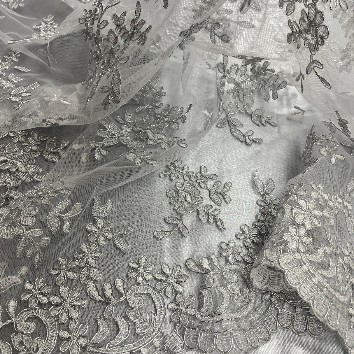 Embroidered Lace Net Mesh Bridal Fabric