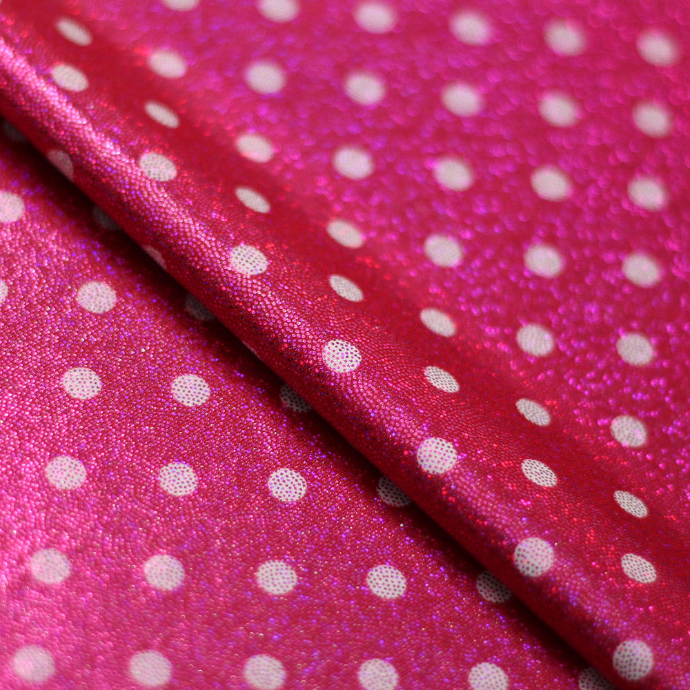 Dippin Dotz Foil Polyester Spandex Hologram Fabric - Polka Dot Print, Multiple Colors, 58/60" Width (1 Yard)