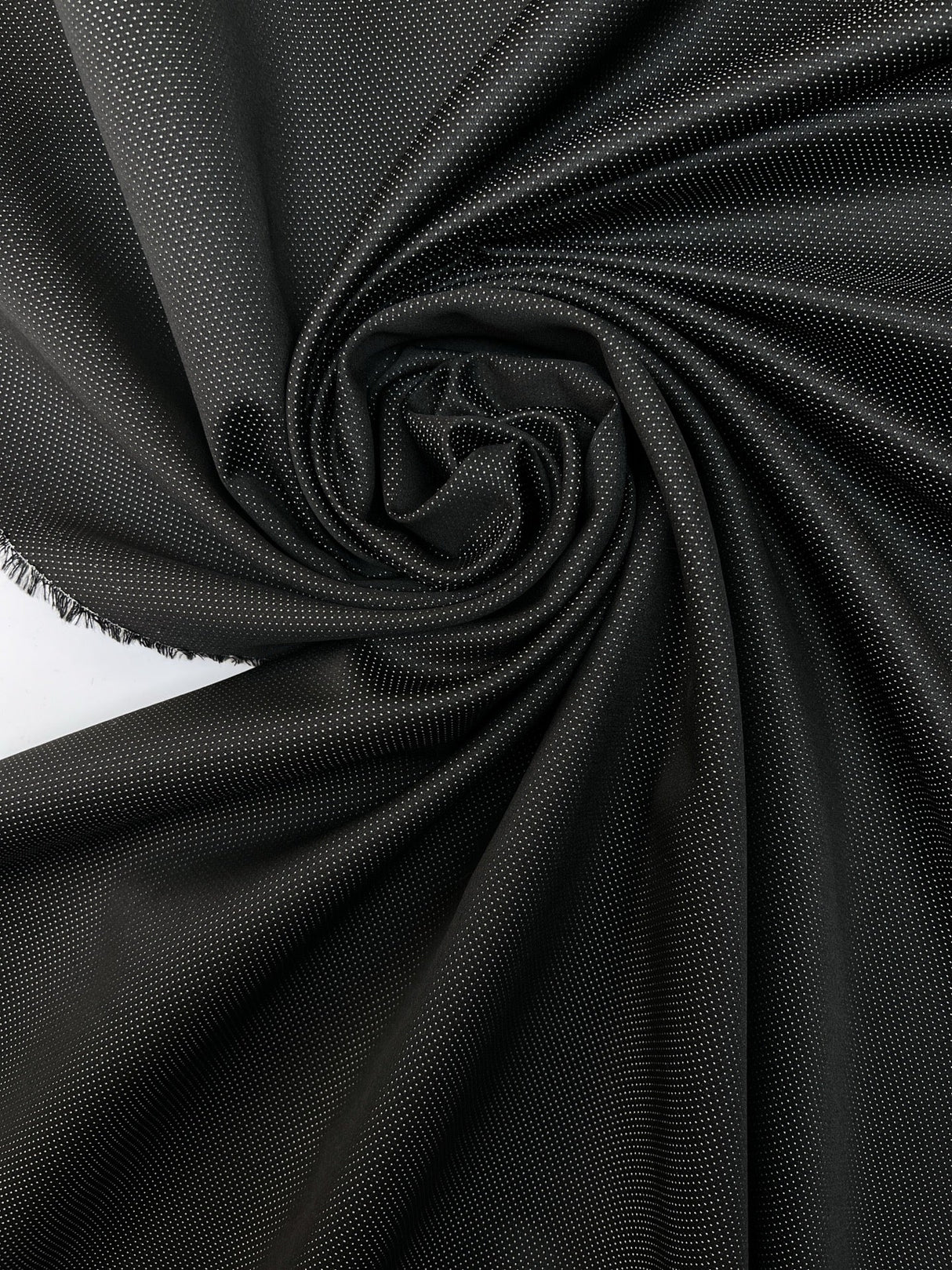 Viscose Jacquard Black Polka Dot Fabric
