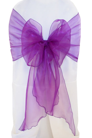 Organza Chair Sash Purple 12x116 Angle End
