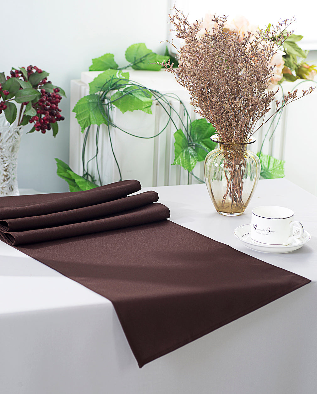 Polyester Table Runner 13x108 Chocolate
