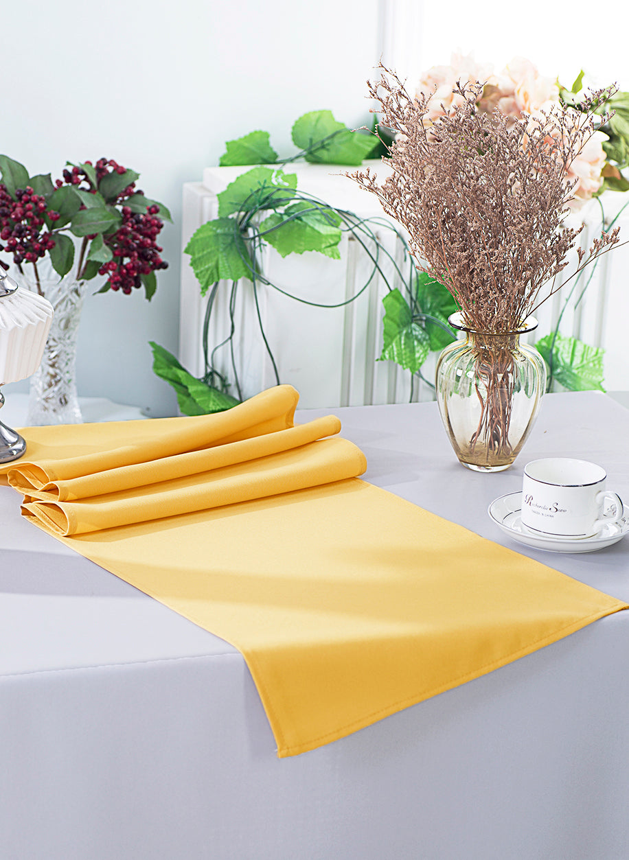 Polyester Table Runner 13x108 Gold
