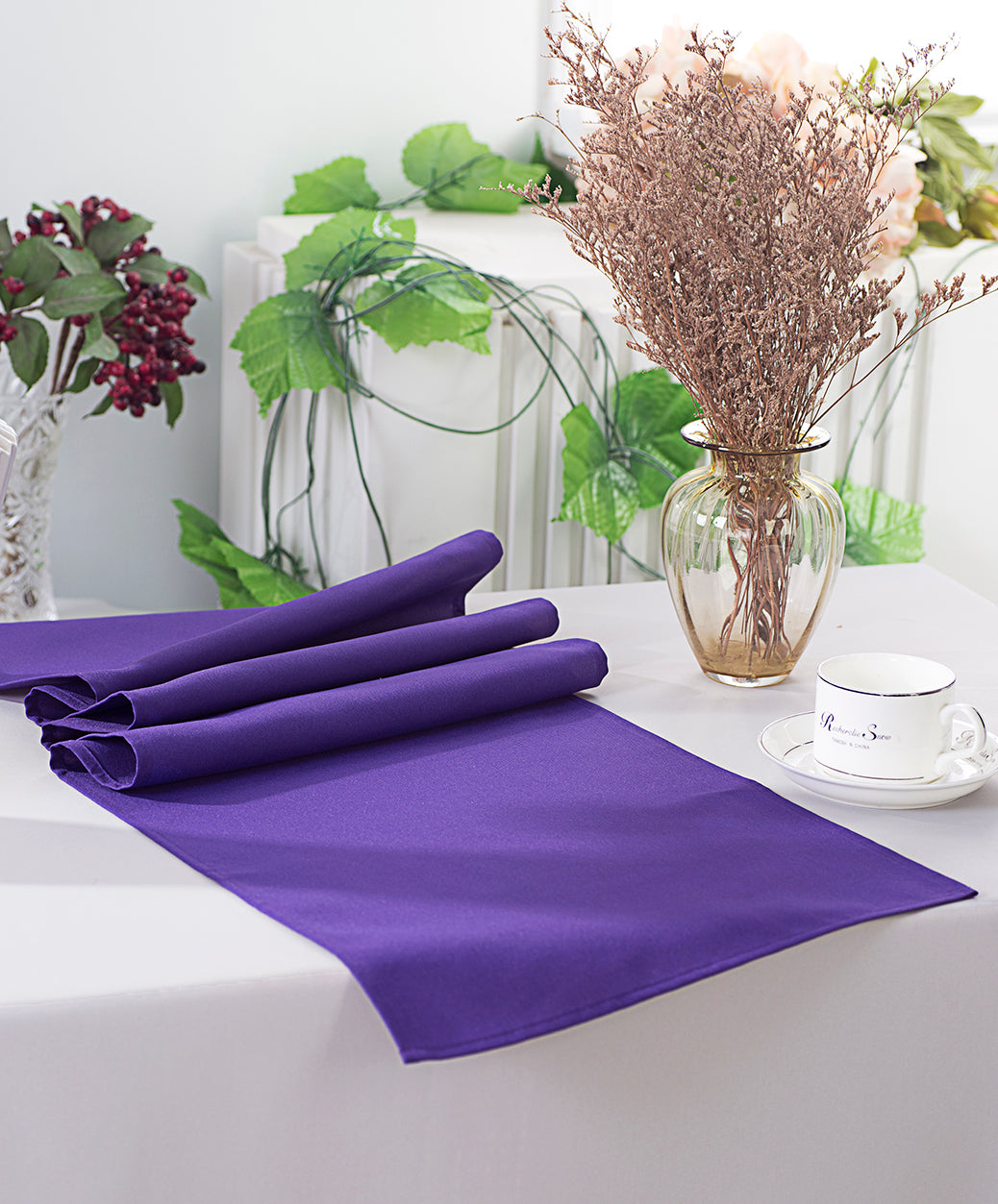 Polyester Table Runner 13x108 Regency Purple