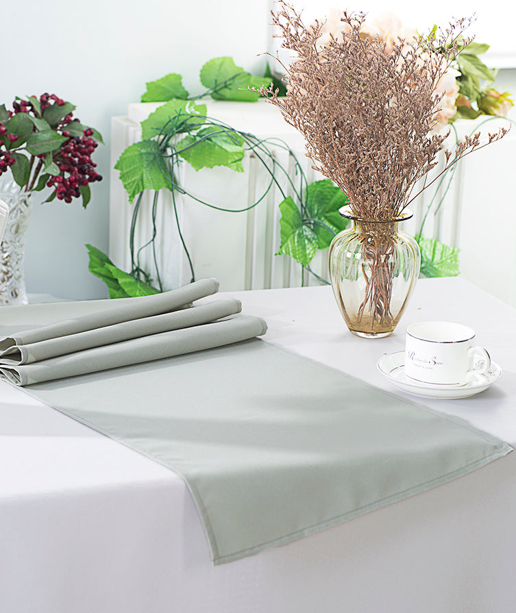 Polyester Table Runner 13x108 Silver