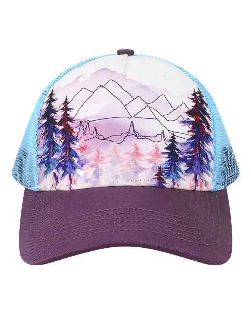 LOCALE Printed Five-Panel Trucker Cap