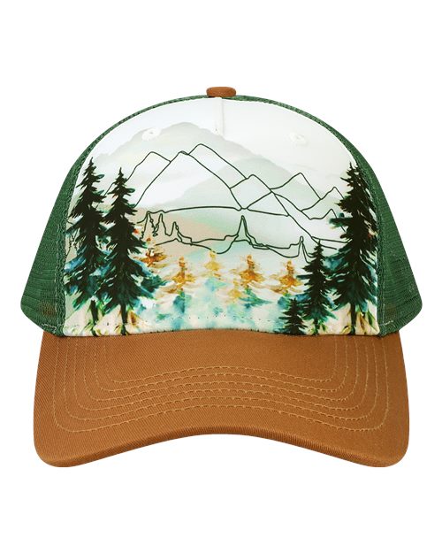LOCALE Printed Five-Panel Trucker Cap