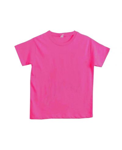 Lucky Friends 1304 100% Cotton T-Shirt Fabric - Hot Pink, Side Seams, Tear Away Label (1 Piece)