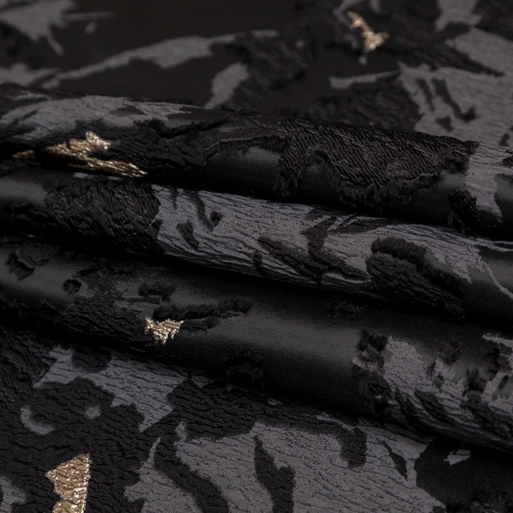 Sedona Sage, Moonless Night and Metallic Golden Egg Abstract Luxury Brocade