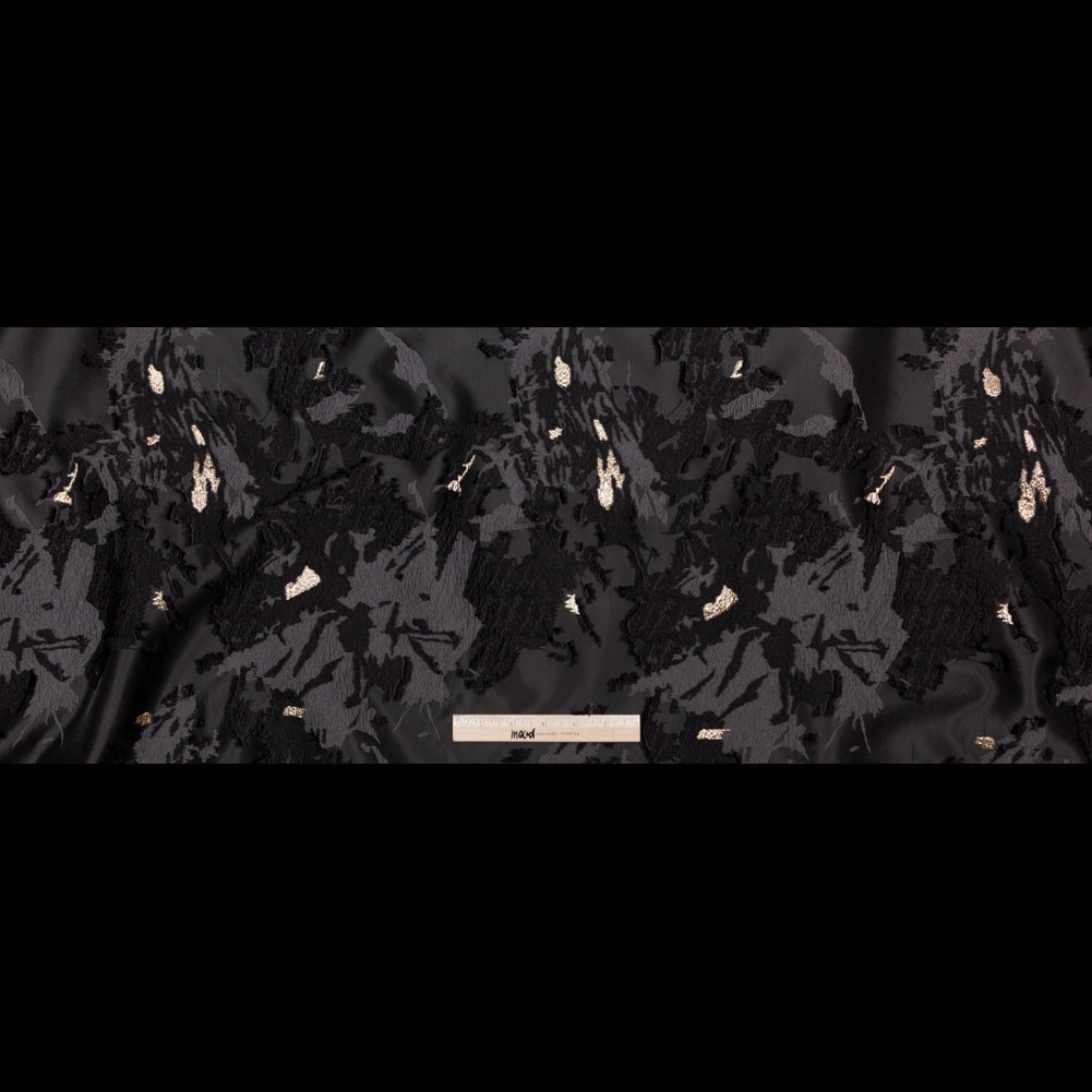 Sedona Sage, Moonless Night and Metallic Golden Egg Abstract Luxury Brocade