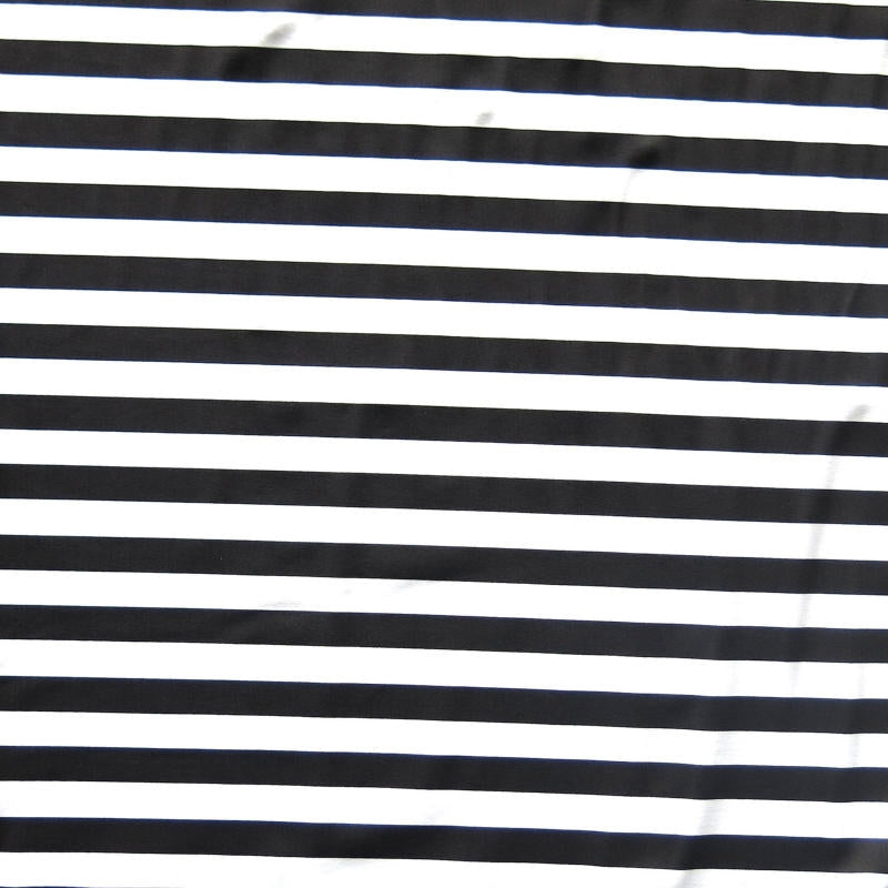Swim Knit Black and White 1/2 Stripe Nylon Spandex