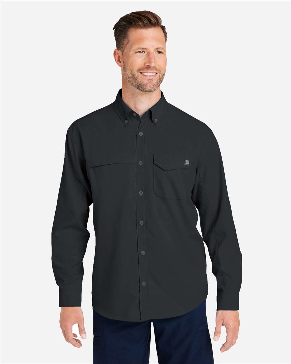 HUK® Men’s Performance Fishing Shirt with Pockets Breathable Sun Protective and Moisture Wicking