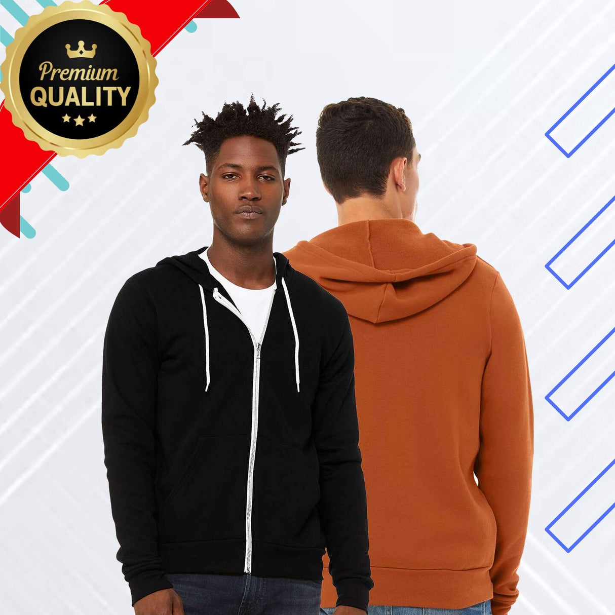 BELLA + CANVAS ®Unisex Sponge Fleece Full-Zip Hoodie Sweatshirt - 3739