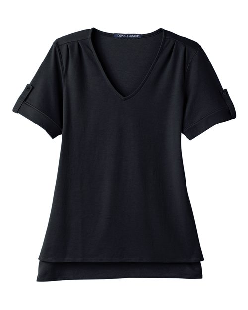 Devon & Jones Women's CrownLux Performance Plaited Rolled Sleeve Shirt