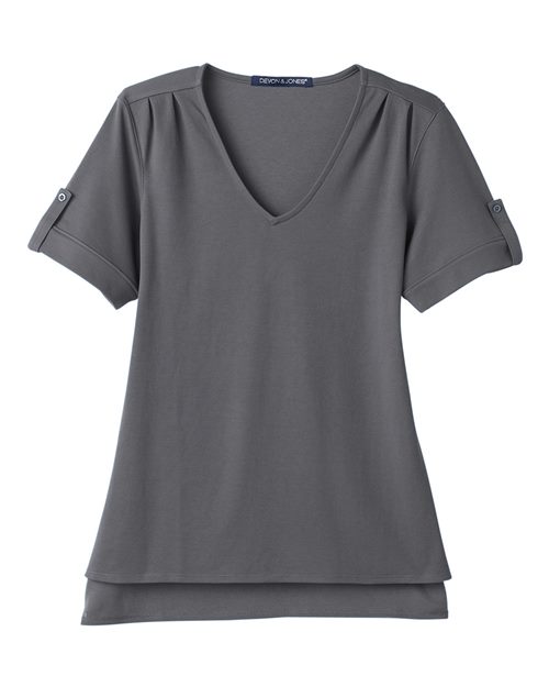 Devon & Jones Women's CrownLux Performance Plaited Rolled Sleeve Shirt