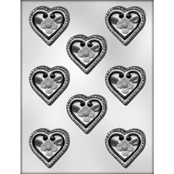 Heart With Flowers Chocolate Mold (90-1054)