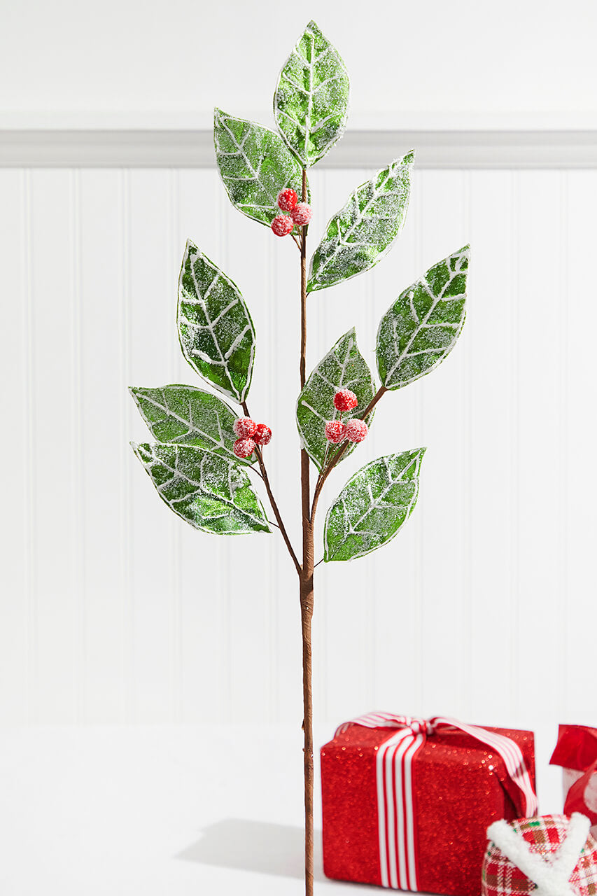 29” Leaf Berry Spray