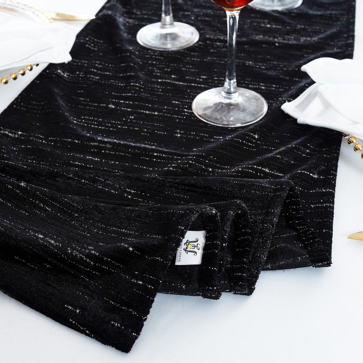 Velvet Table Runner 13x108 Black