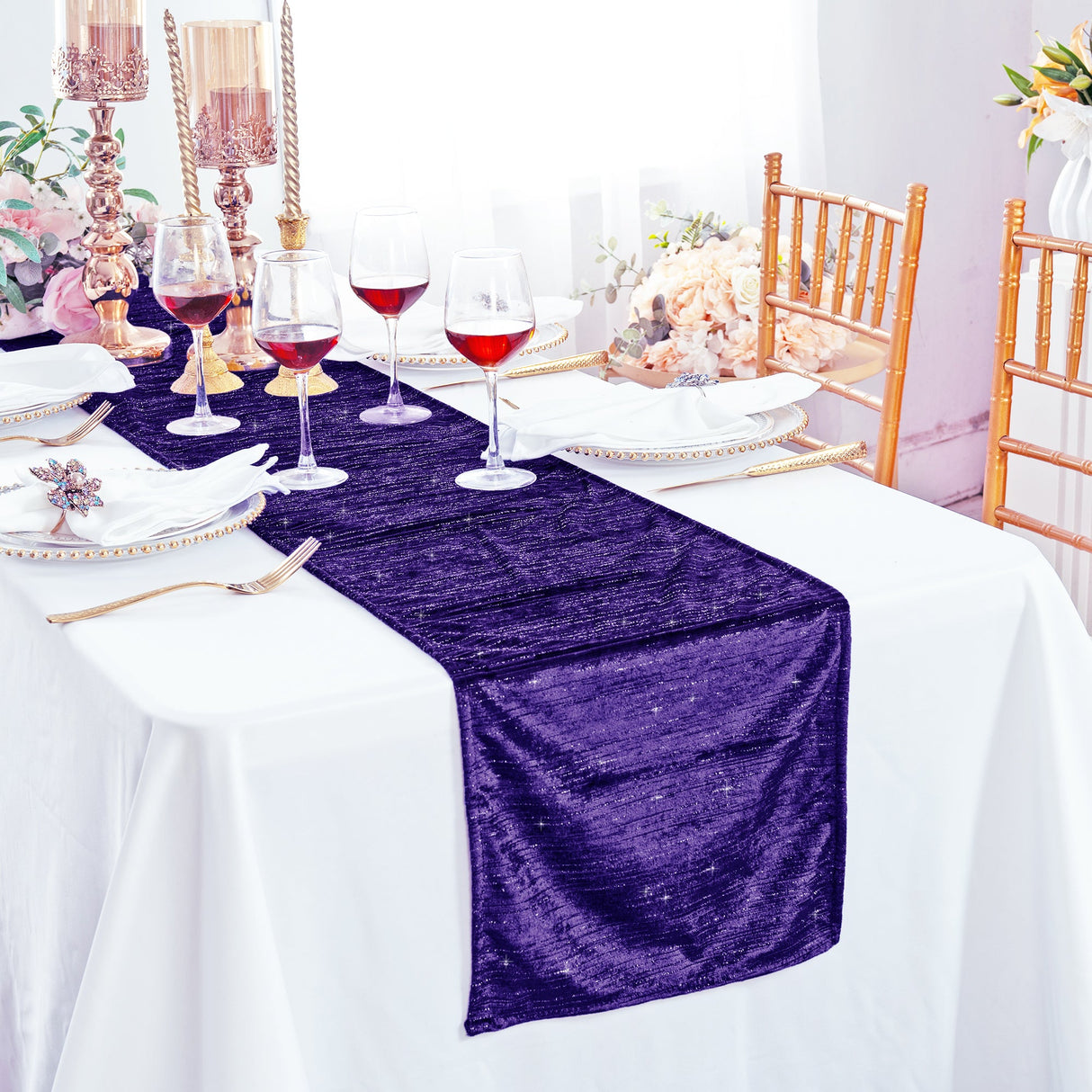 Velvet Table Runner 13x108 Regency Purple