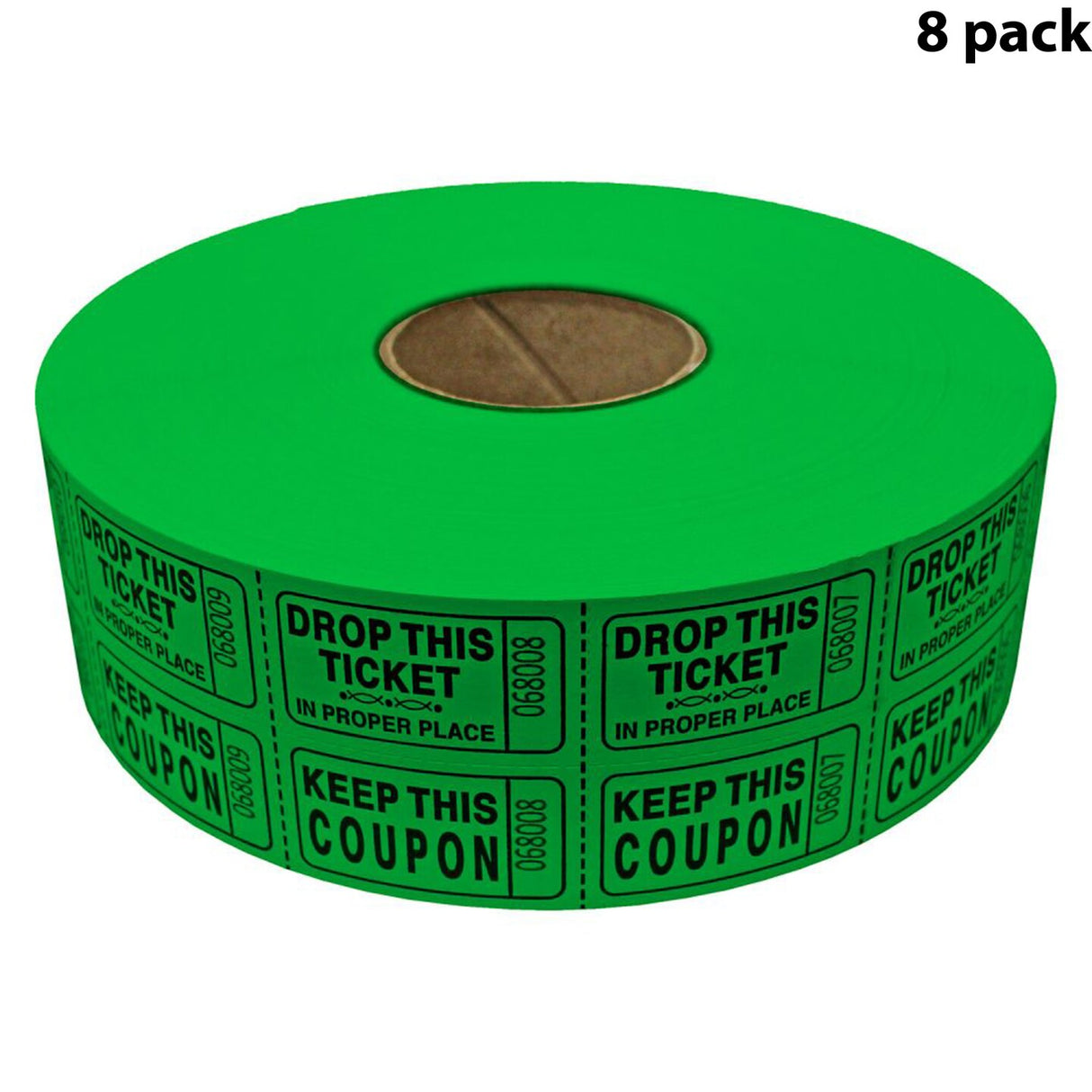 Double Roll Raffle Tickets – Coupon Tickets (2000/Roll) – Available in 8 Colors: Red, Blue, Green, Yellow, Orange, Purple, Pink & White