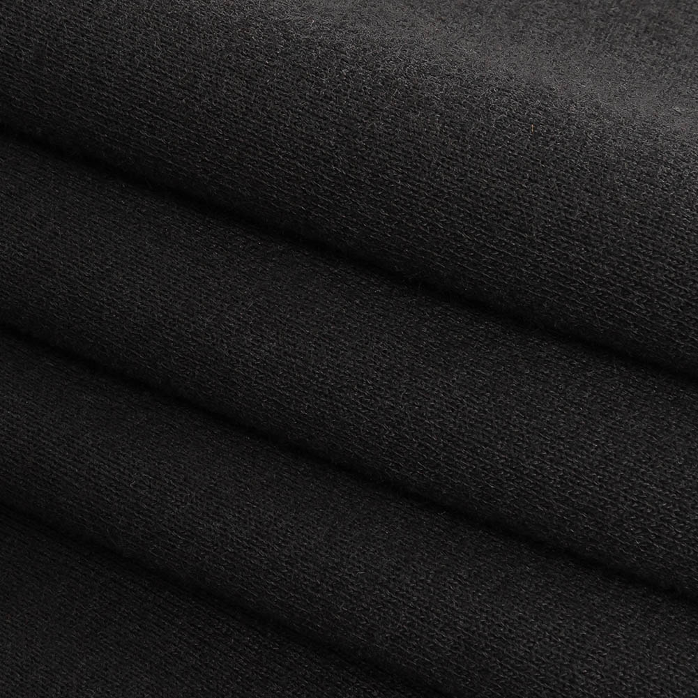 Black Cotton Blend French Terry