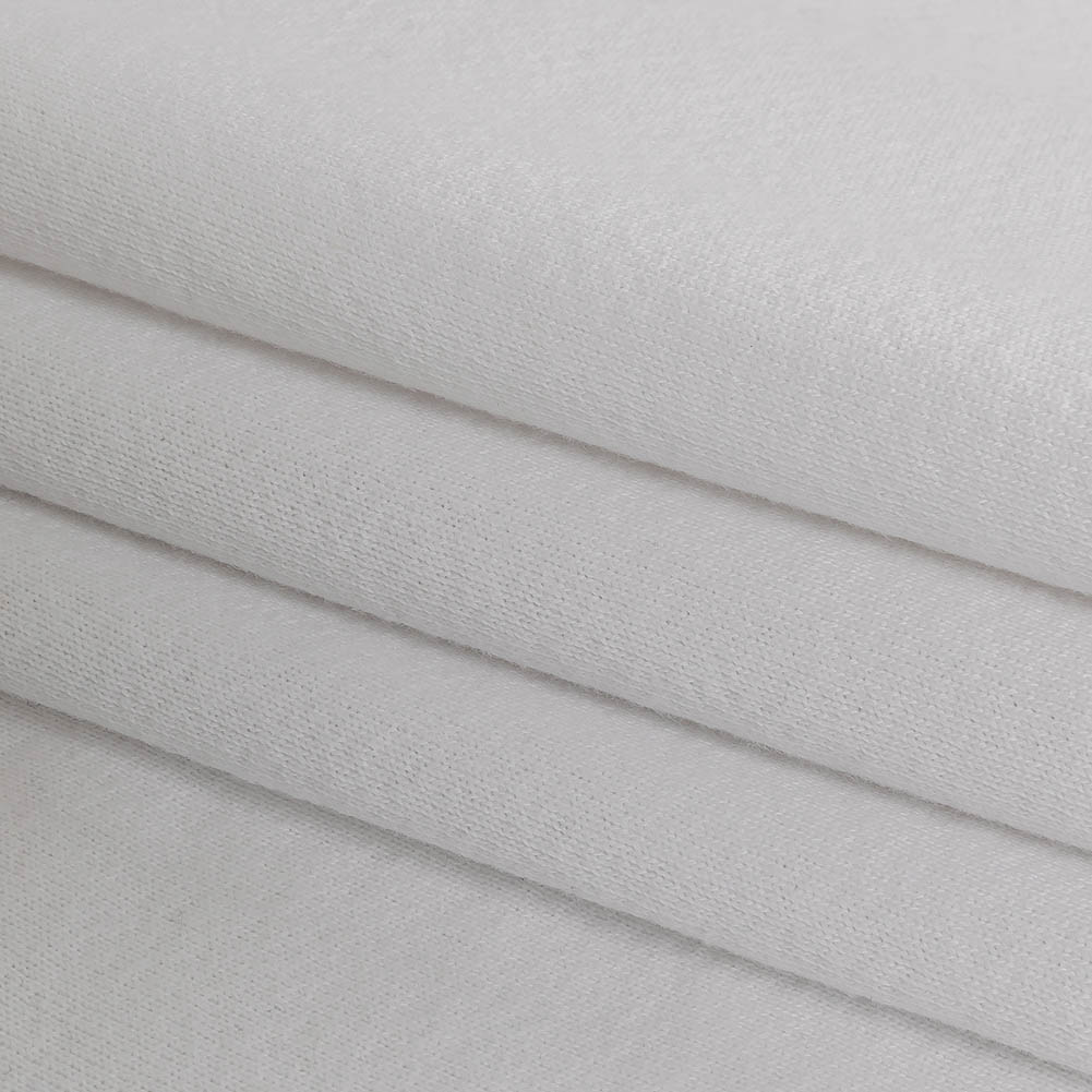 White Cotton Blend French Terry