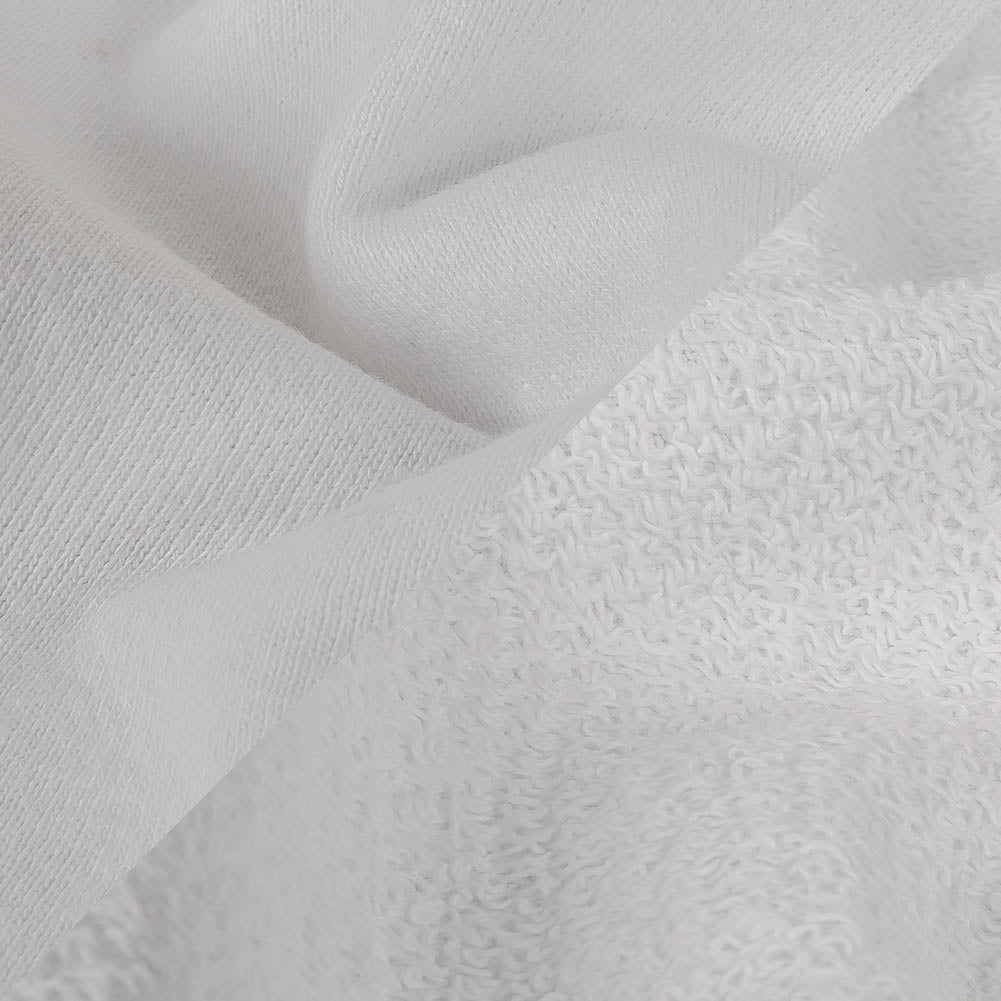 White Cotton Blend French Terry